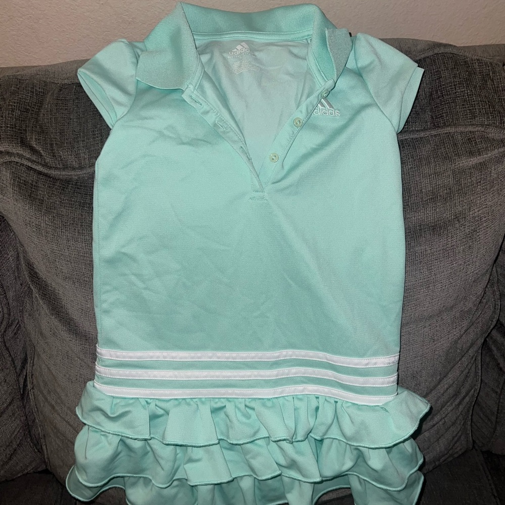 Adidas Light Green Ruffle Polo Dress